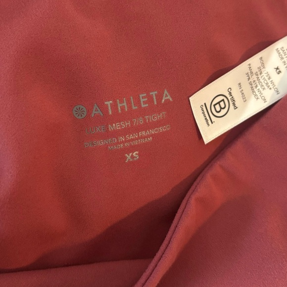 Athleta Luxe Mesh Lace 7/8 Tight Leggings Victorian Berry Pink Size XS - Picture 8 of 11